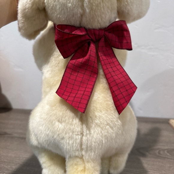 Gund 14” Cooper Yellow Labrador Dog 88947 Red Bow Laying stuffed plush toy lab - Picture 3 of 8